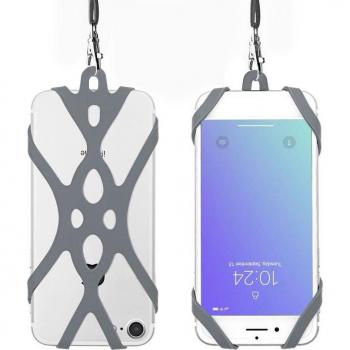 Soporte de cuello para teléfono móvil con funda de silicona (4.7-6.5in)