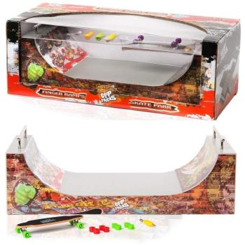 Coffret SkatePark UltraGrip – Halfpipe + Fingertoy PVC solide pour enfants à partir de 3 ans (Gris)