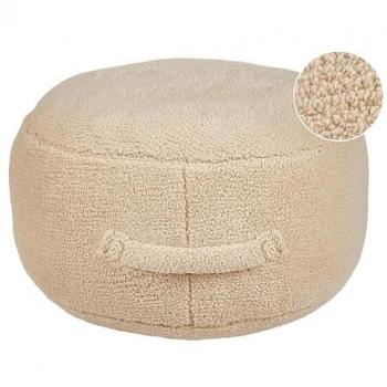 Beliani Rundes Pouf Kissen Beige