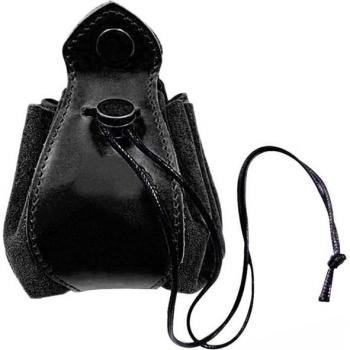 Bolso de cuero con cordón para juegos de rol y bandeja para dados