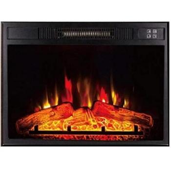Cheminée électrique insertable 2000W avec télécommande et verre trempé noir PURLINE CHE-620