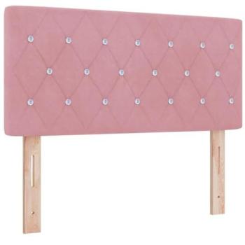 Dossier Led VidaXL 90 cm Rose, bouton cristal capitonné