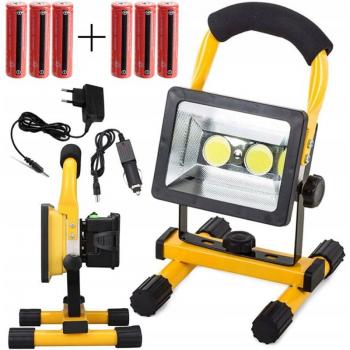 Portafari LED COB 50W con Batteria 6V per Uso Mobile