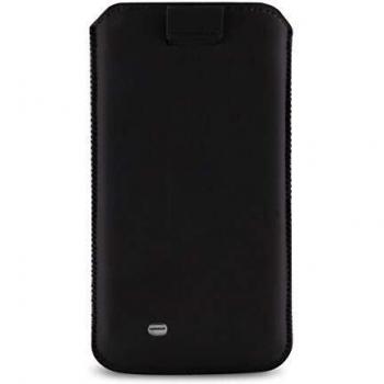 Puro Color Black Silk Leather Protective Case for Galaxy S4 Mini