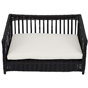 Clotho Indoor Outdoor Wicker Rattan Cat Or Small Dog Bed Sofa Lounger