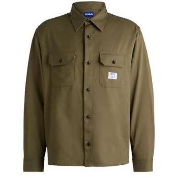Hugo Camicia a Maniche Lunghe Ekynone Blu Verde M