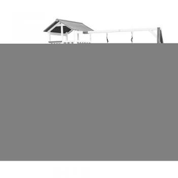 Casa Axi Madera Blanca/Gris – Parque con Tobogán Verde y Nido