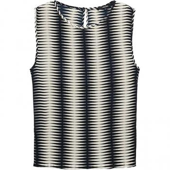 SOMEDAY ZAZANA Rundhals Bluse, Größe 40, marineblau