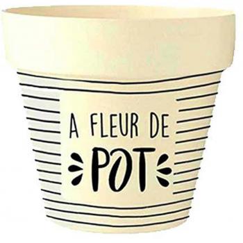 Cache-pot Bambou Beige Noir