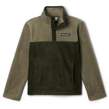 Felpa a Mezza Cerniera Steens Mountain II Verde per Bambini