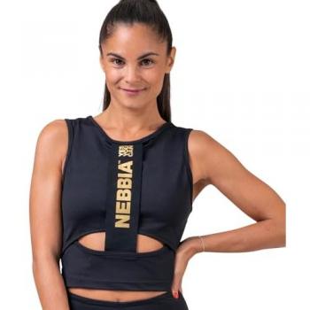 Top Nebbia Honey Bunny negro sin mangas, tamaño S