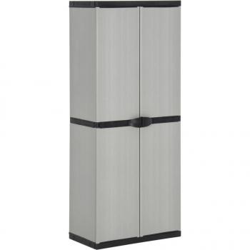 Armario Patio 3 Estantes Gris/Negro 68x40x168