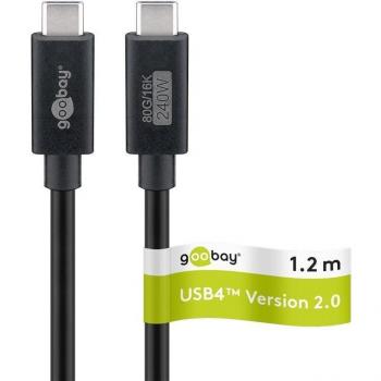 Cable USB 4.0 Goobay, 1.2 m, 80 Gbps, 240 W