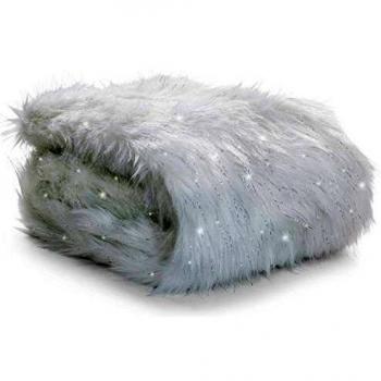 Catherine Lansfield Metallic Faux Fur Coverlet