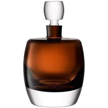 LSA Whisky Club Glass Decanter, 1.05 Liters, Peat Brown Color