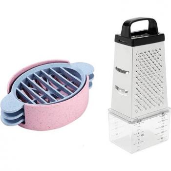 Caja de Acero Inoxidable con Contenedor para Huevos y Utensilios
