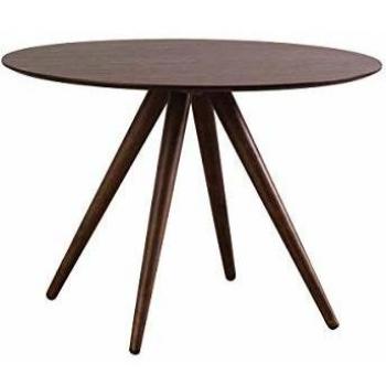 Ronde Table de design Miliboo 106 cm – Bois de noyer – Walford