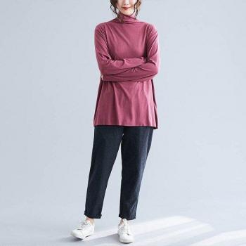 Plus Size Women's Knitted Turtleneck Top