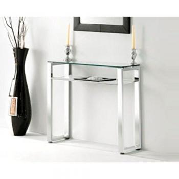 Mueble de recibidor Benetto Cromado-Blanco