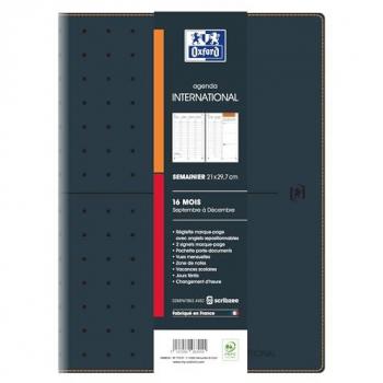 Agenda semainier Oxford International 21 x 29,7 cm Noir