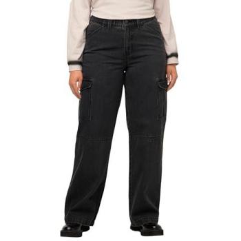 Ulla Popken 5-Pocket Cargojeans Mandy, Damen, Größe 46, schwarz