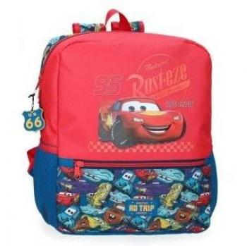 Mochila escolar Cars 33 cm con adaptador a carro