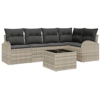 VidaXL Poly Rattan Sofa Set 6 pcs mit Kissen