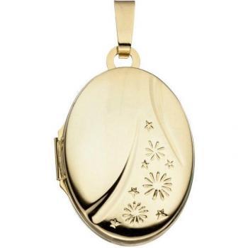 JOBO 585‑Gold Medaillon Anhänger Oval für Damen