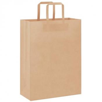 VidaXL 50 Count Brown Paper Bags with Handles