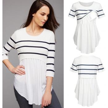 Camisa Maternidad con Rayas Fresca