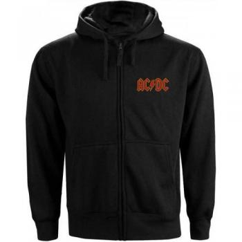 AC/DC Unisex Adult Full Zip Hoodie with Back Print Logo