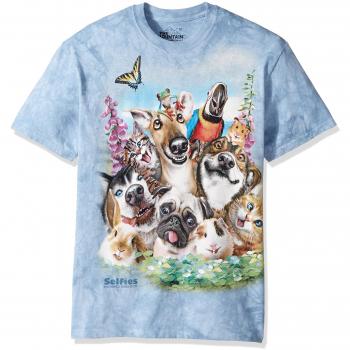 Adult Mountain Pet Selfie T-Shirt Blau (M)