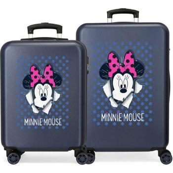 Juego de maletas con diseño de Minnie Sunny Day de Disney, capacidad de 91L, color marino
