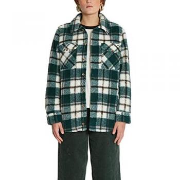 Volcom Female Silent Sherpa Jacket in Green – L