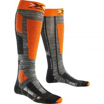X-Socks Herren Socken, SkiRider 2.0 – Graues Melange mit Orangetönen, 35/38 – X100092