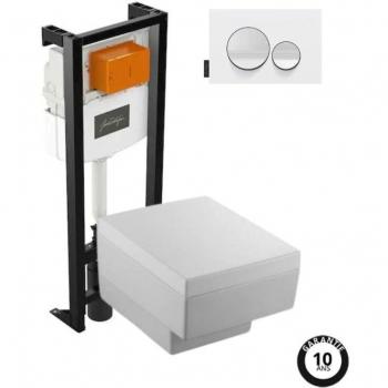 Inodoro Jacob Delafon Terraza + Soporte + Placa Blanco Brillo y Mate