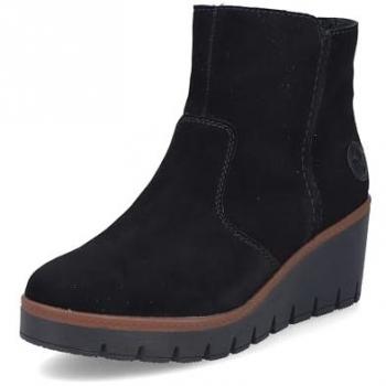Rieker Damen Keilboots Y5065-00 Schwarz mit Innenreißverschluss, Größe 38