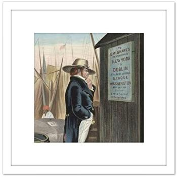 Currier Ives Nicol: “New York Homeward Bound” – 8x8” Framed Painting (White Mount)