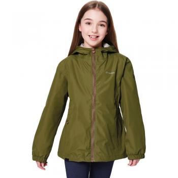 Regatta Kinder Jacobina Outdoor‑Shelljacke mit Kapuze, grün, 116 bis 122