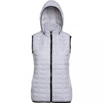 2786 Women’s Honeycomb Zip-Up Hooded Vest/Bodywarmer XL White