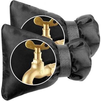 IceGuard Exterior Faucet Caps – Double Thick Winter Insulation (Black)