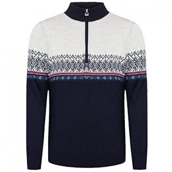 Dale of Norway Warmes Herrenpullover aus Merino – Blau/Weiß – XXL – Vielseitiger Stil