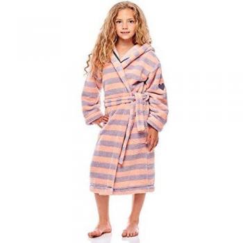 L&L Peignoir de Bain Veste d'Intérieur à Capuche Fille Ila-2166 (Gris Perle), Taille 92-104