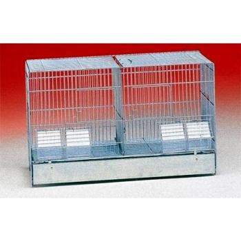 Cage double en métal pour oiseaux avec accessoires