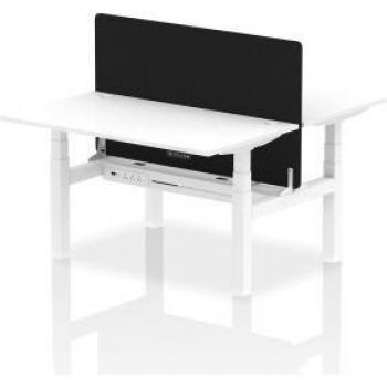 Air Back-to-Back 1400 x 800mm Height Adjustable 2 Person Bench Office Desk White Top