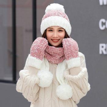Conjunto de Invierno para Mujeres: Gorro, Bufanda y Guantes de Punto con Diseño Moderno