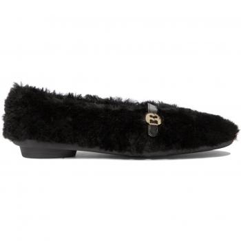 Ferragamo Women's Noella Shearling Ballets – Black, 10US