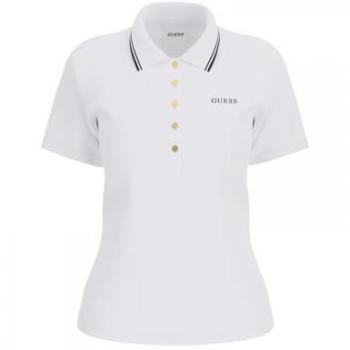 Guess Poloshirt V5GP06 KCOK1 – Weiß, formelles Regular Fit T-Shirt