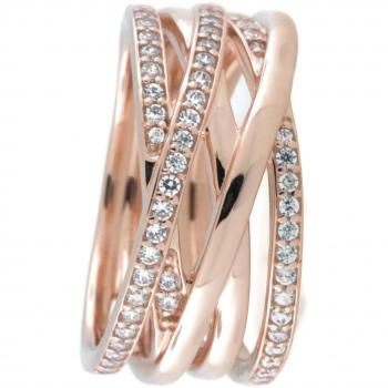 Bague Scintillante & Lignes Polies Pandora Timeless Métal doré à l’Or Rose fin 585/1000