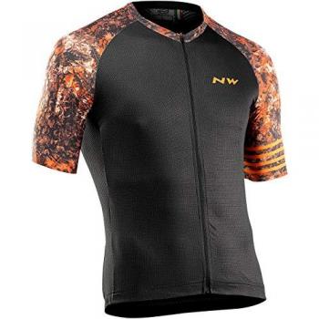 Maillot Sportif Northwave Blade Noir et Orange Manches Courtes Respirant M